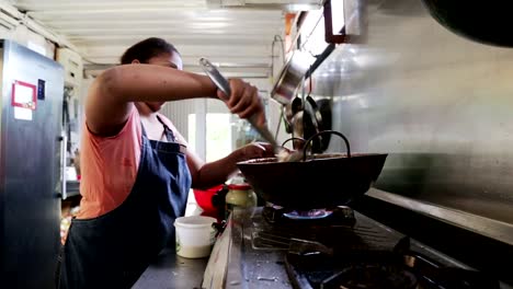 Woman-cooking-in-kitchen