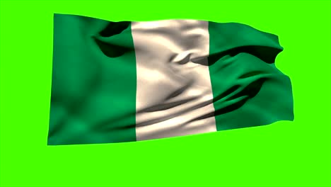 Nigeria-national-Flagge-weht-im-Wind