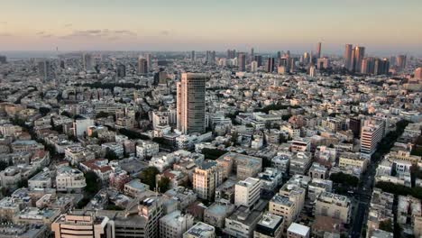 Tel-Aviv-lapso-de-tiempo-de-la-puesta-de-sol