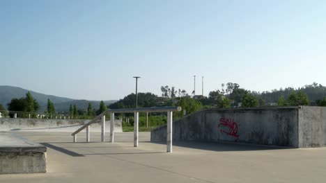 Skateboarder-performing-a-slide