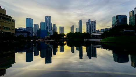 Time-lapse-of-Hazy-sunrise-at-Kuala-Lumpur-City-Centre