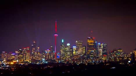 Lapso-de-tiempo-de-la-ciudad-de-Toronto-Horizonte-de-Quebec-por-la-noche