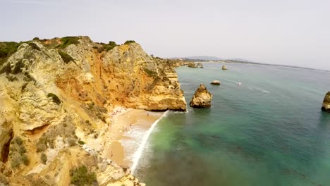 Aerial-Footage-Praia-da-Marinha,-Porches,-Algarve,-Portugal