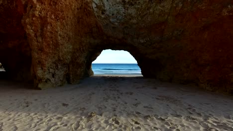 Natural-rocks-at-Praia-Tres-Irmaos-in-the-Algarve-Portugal