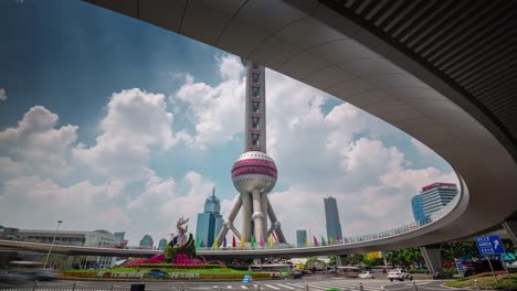 china-summer-day-shanghai-city-famous-tower-square-panorama-4k-time-lapse