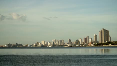 City-with-skyscrapers-and-buildings.-Philippines,-Manila,-Makati