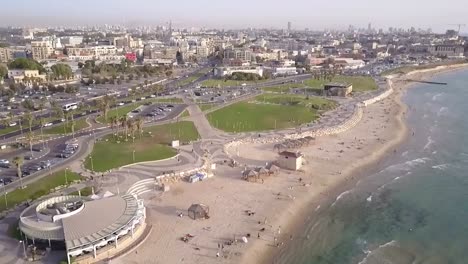 Israel,-Tel-Aviv-Küste,-Arieal-Blick