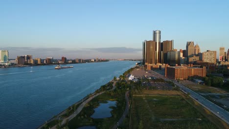 Blick-auf-Skyline-von-Detroit