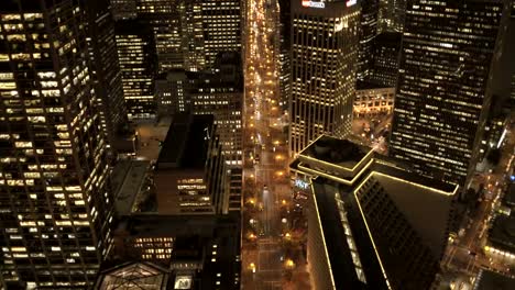 Aerial-rooftop-view-illuminated-city-traffic-San-Francisco