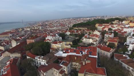 Vista-aérea-de-Alfama,-Lisboa,-Portugal