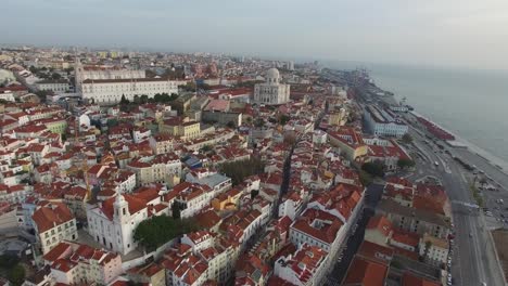 Aerial-View-of-Alfama,-Lisbon,-Portugal