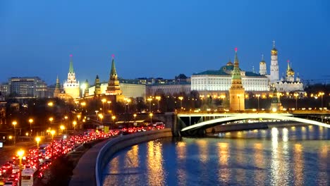 Moscow-Kremlin-in-the-night,-Moscow,-Russia