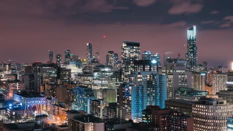 Toronto,-Canada,-Timelapse----Midtown-Toronto-at-Night