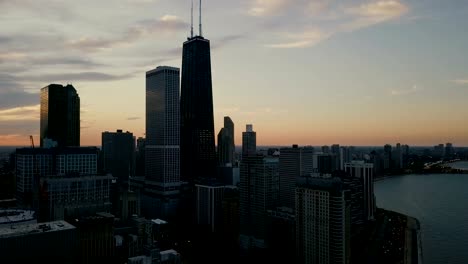 Chicago-Skyline---Sunset---Aerial