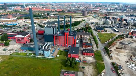 City-aerial-view-over-Copenhagen-HC-Oersted-Power-Station