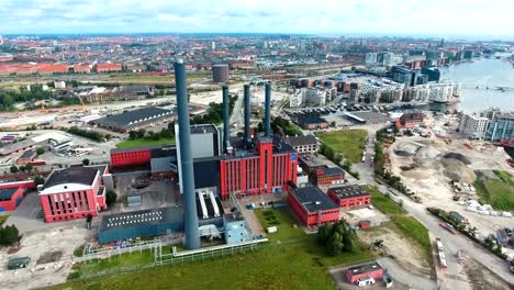 City-aerial-view-over-Copenhagen-HC-Oersted-Power-Station