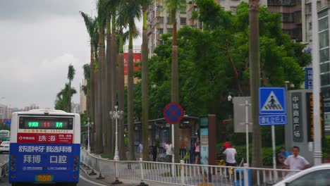 Zhuhai-Stadt-Tag-Mal-Verkehr-Straße-Pov-Panorama-4k-china