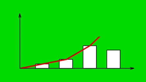 Bar-graph-with-arrows-axis-grow-chart-business