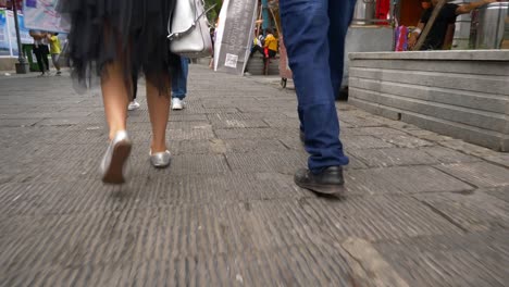 day-time-wuhan-city-famous-walking-street-slow-motion-panorama-4k-china