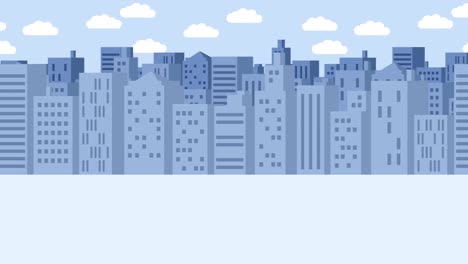 Business-man-fall-into-the-hole.-Background-of-buildings.-Risk-concept.-Loop-illustration-in-flat-style.