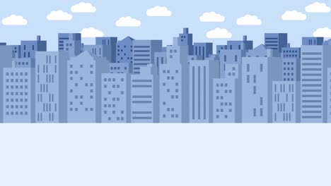 Business-woman-fall-into-the-hole.-Background-of-buildings.-Risk-concept.-Loop-illustration-in-flat-style.