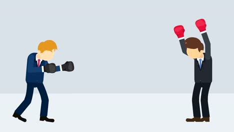 Business-man-battle-in-boxing-gloves.-Business-competition-concept.-Loop-illustration-in-flat-style.