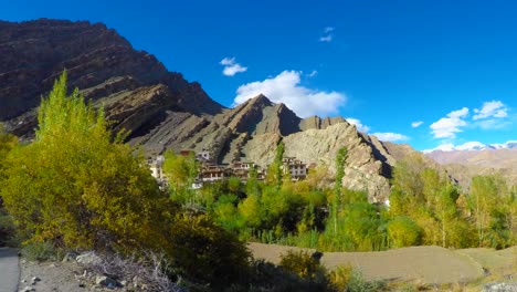 Landschaft-rund-um-Hemis-Dorf,-Leh-Ladakh,-Indien