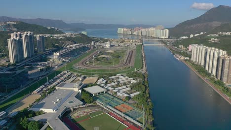 Aerial-view-of-Shatin-district-in-Hong-Kong-in-day-time.