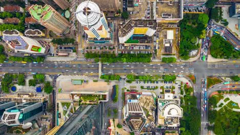 día-hora-shenzhen-tráfico-cruce-calle-arriba-abajo-aérea-timelapse-4k-china