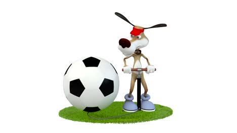 Divertido-3d-perro-jugador-de-fútbol.