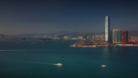 sonnigen-Tag-berühmte-Gebäude-4-k-Zeitraffer-von-Hong-Kong-city