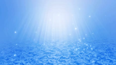 Cool-blue-underwater-wave-background-with-sun-rays-beam,-UHD-4k.