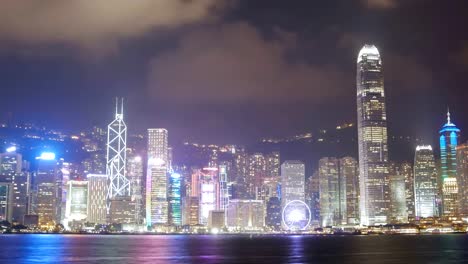 Skyline-de-la-ciudad-de-Hong-Kong,-ve-desde-el-puerto-de-Victoria