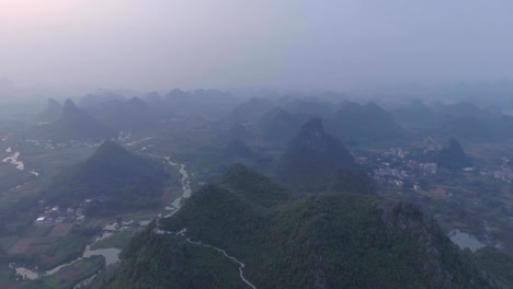 Aerial-Landschaft-in-Guilin