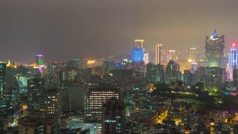 china-famous-hotel-night-rooftop-macau-city-panorama-4k-time-lapse