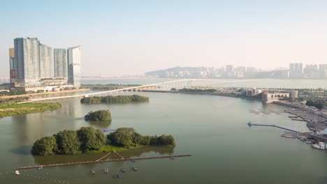 china-morning-macau-famous-city-bay-bridge-rooftop-panorama-4k-time-lapse