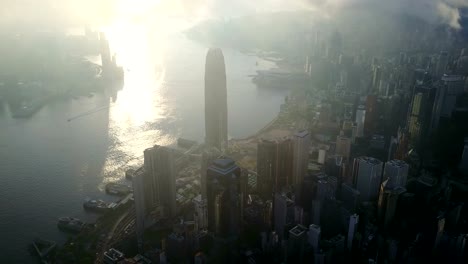 Fliegen-Sie-über-Hongkong-City-4k-video