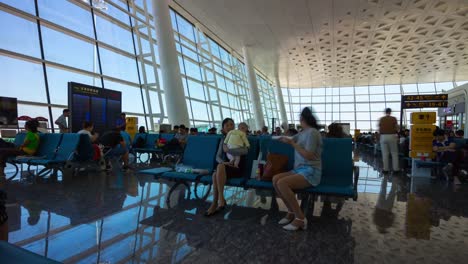 day-time-wuhan-airport-crowded-gate-zone-panorama-4k-timelapse-china