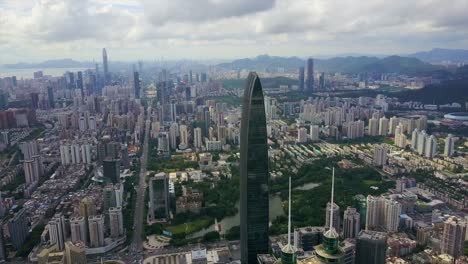 China-día-tiempo-shenzhen-paisaje-aéreo-panorama-4k
