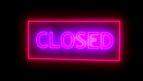 Closed-neon-sign.-3d-rendering