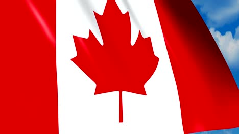 Canadiense-bandera-ondeando-en-el-viento