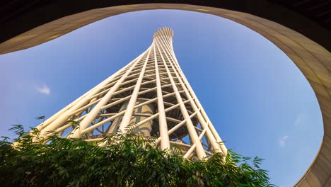 sunny-day-guangzhou-city-famous-canton-tower-up-view-panorama-4k-time-lapse-china