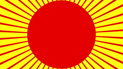 Fondo-de-vector-rojo-estalló-de-4-K.-Luz-del-sol-de-dibujos-animados-sobre-fondo-de-cielo-con-espacio-para-su-logo-o-título,-sol-de-estilo-vintage-sunburst-agradable---patrón-Retro.-bucle-sin-interrupción.-Movimiento-gráfico-y-animación-de-fondo.