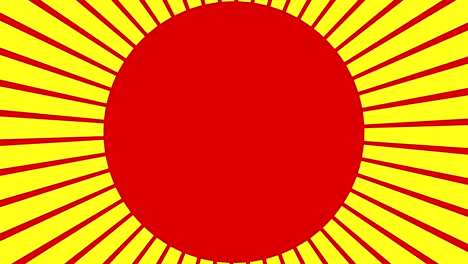 Fondo-de-vector-rojo-estalló-de-4-K.-Luz-del-sol-de-dibujos-animados-sobre-fondo-de-cielo-con-espacio-para-su-logo-o-título,-sol-de-estilo-vintage-sunburst-agradable---patrón-Retro.-bucle-sin-interrupción.-Movimiento-gráfico-y-animación-de-fondo.