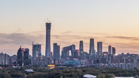 Beijing-Cbd-Sonnenuntergang-Zeitraffer