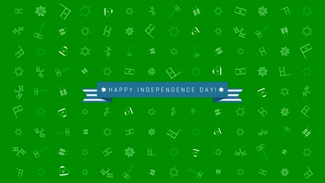 Israel-Independence-Day-holiday-flat-design-animation-background-with-traditional-outline-icon-symbols-and-english-text