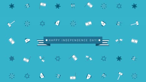 Israel-Independence-Day-holiday-flat-design-animation-background-with-traditional-symbols-and-english-text