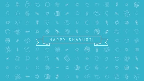 Fondo-de-animación-Shavuot-fiesta-diseño-plano-con-símbolos-de-esquema-tradicional-icono-y-texto-en-inglés