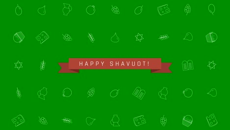 Fondo-de-animación-Shavuot-fiesta-diseño-plano-con-símbolos-de-esquema-tradicional-icono-y-texto-en-inglés