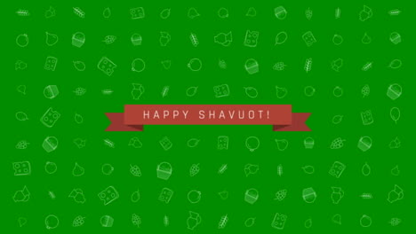 Fondo-de-animación-Shavuot-fiesta-diseño-plano-con-símbolos-de-esquema-tradicional-icono-y-texto-en-inglés